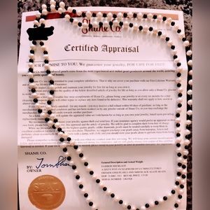 65" certified pearl necklace with warranty